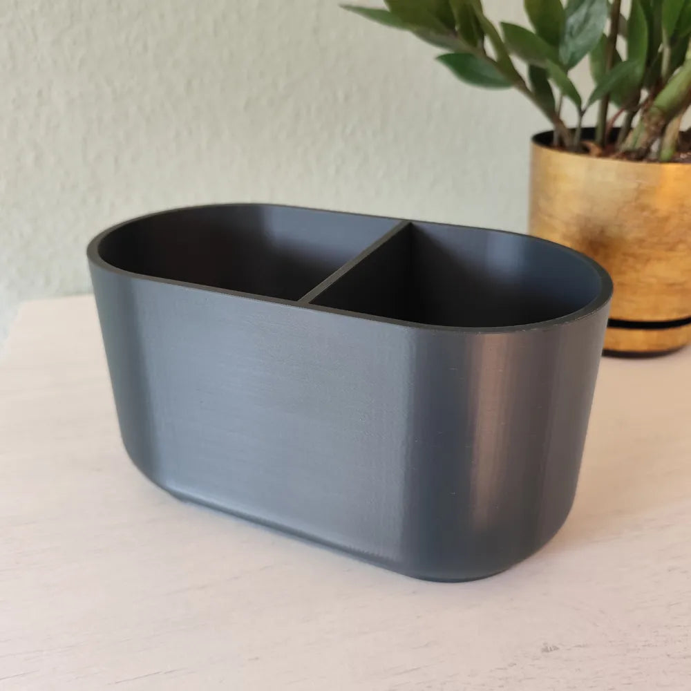 Modern kitchen utensil holder with 2 compartments