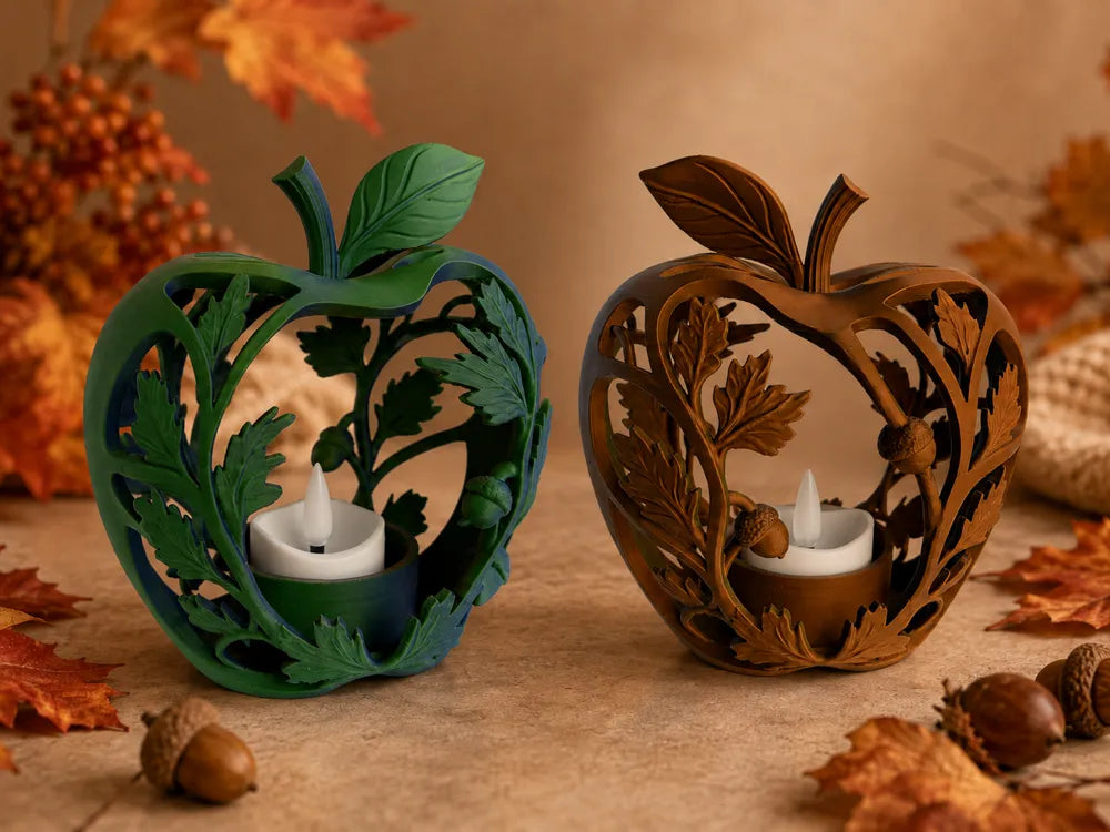 Forest Fall Glow - Apple LED Tealight Holder