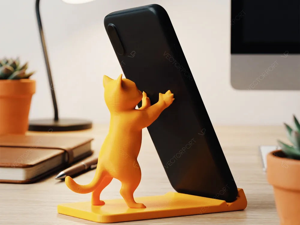 Cute 3D Printed Dog Cat Phone Stand Accessory #008