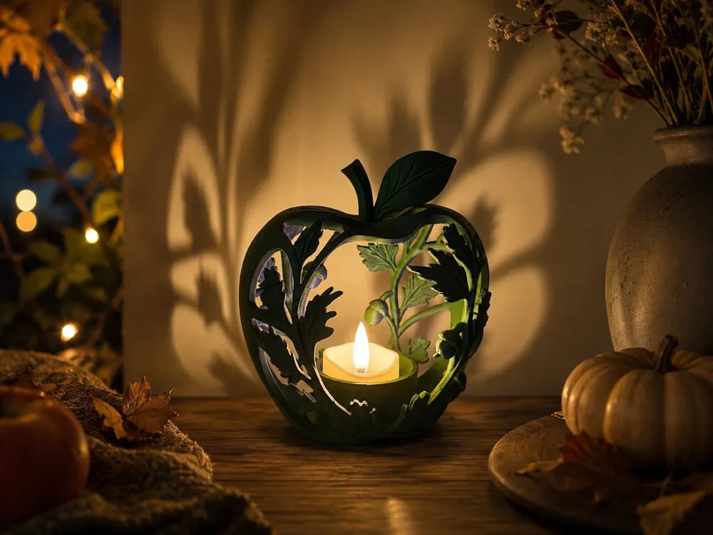 Forest Fall Glow - Apple LED Tealight Holder