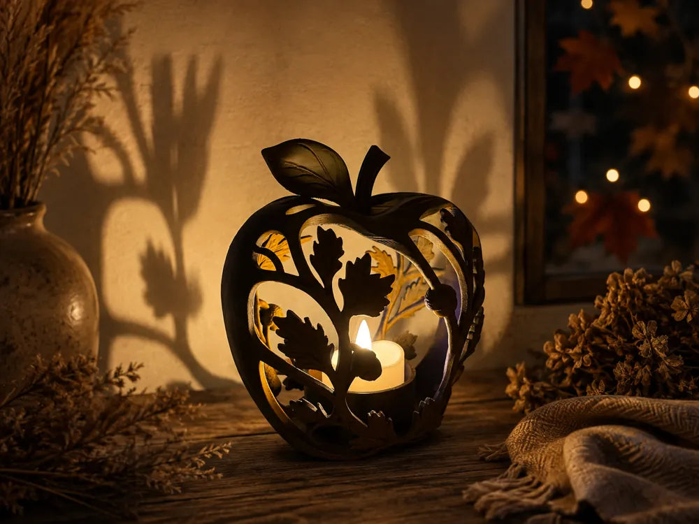 Forest Fall Glow - Apple LED Tealight Holder