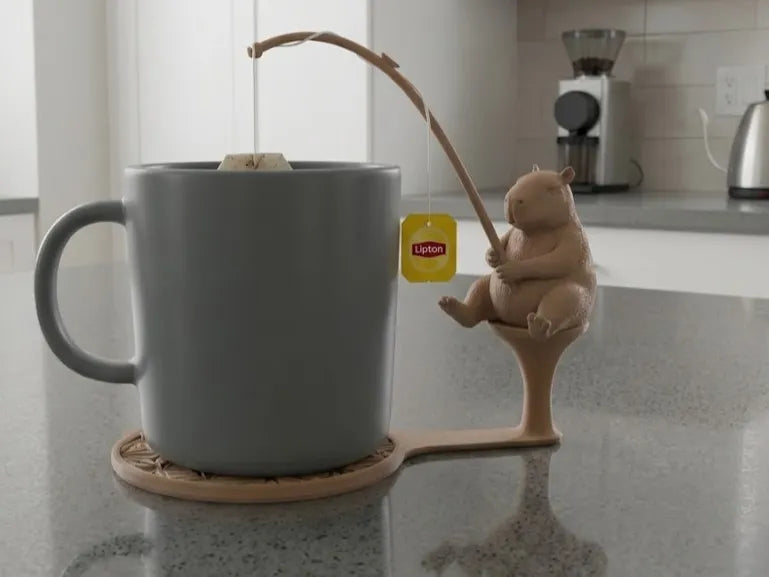 Fishing Capybara Teabag Holder
