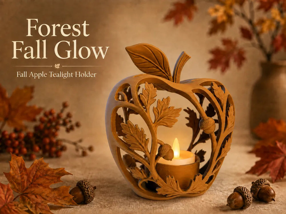 Forest Fall Glow - Apple LED Tealight Holder